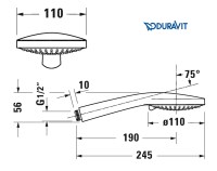 MEDIDAS DUCHA DE MANO 3jet MINUSFLOW DURAVIT